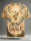 Jesus Faith Printed Casual Short-Sleeve T-Shirt