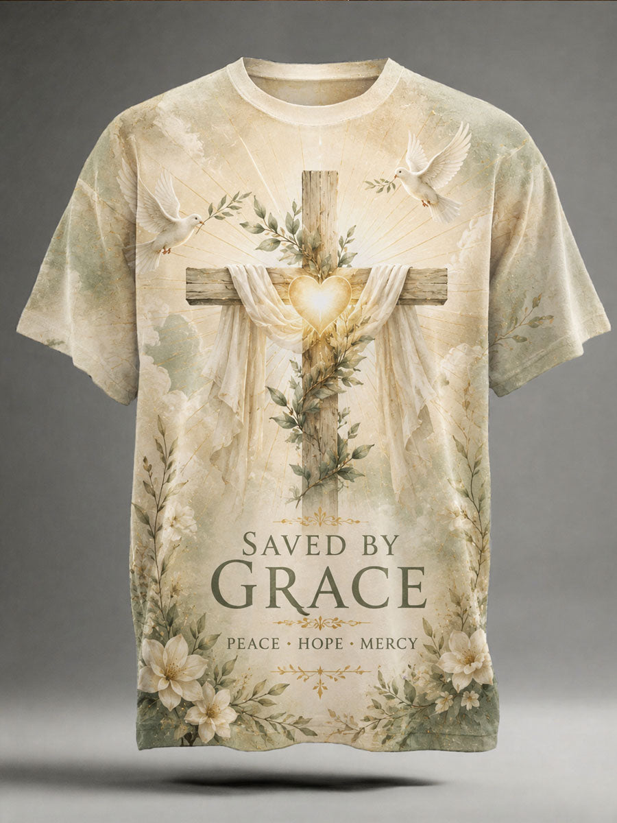 Jesus Faith Printed Casual Short-Sleeve T-Shirt