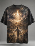 Jesus Faith Printed Casual Short-Sleeve T-Shirt