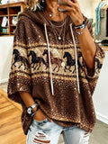 Women’s Western Horse Print Hoodie