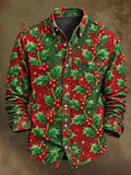 Men's Christmas Print Casual Long-Sleeve Shirt