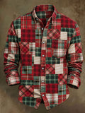 Men's Christmas Print Casual Long-Sleeve Shirt