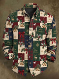 Men's Christmas Print Casual Long-Sleeve Shirt