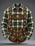 Men's American Christmas Retro Print Casual Long-Sleeve Shirt