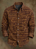 Men's Faith Patchwork Print Casual Long-Sleeve Shirt