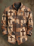 Men's Faith Print Casual Long-Sleeve Shirt